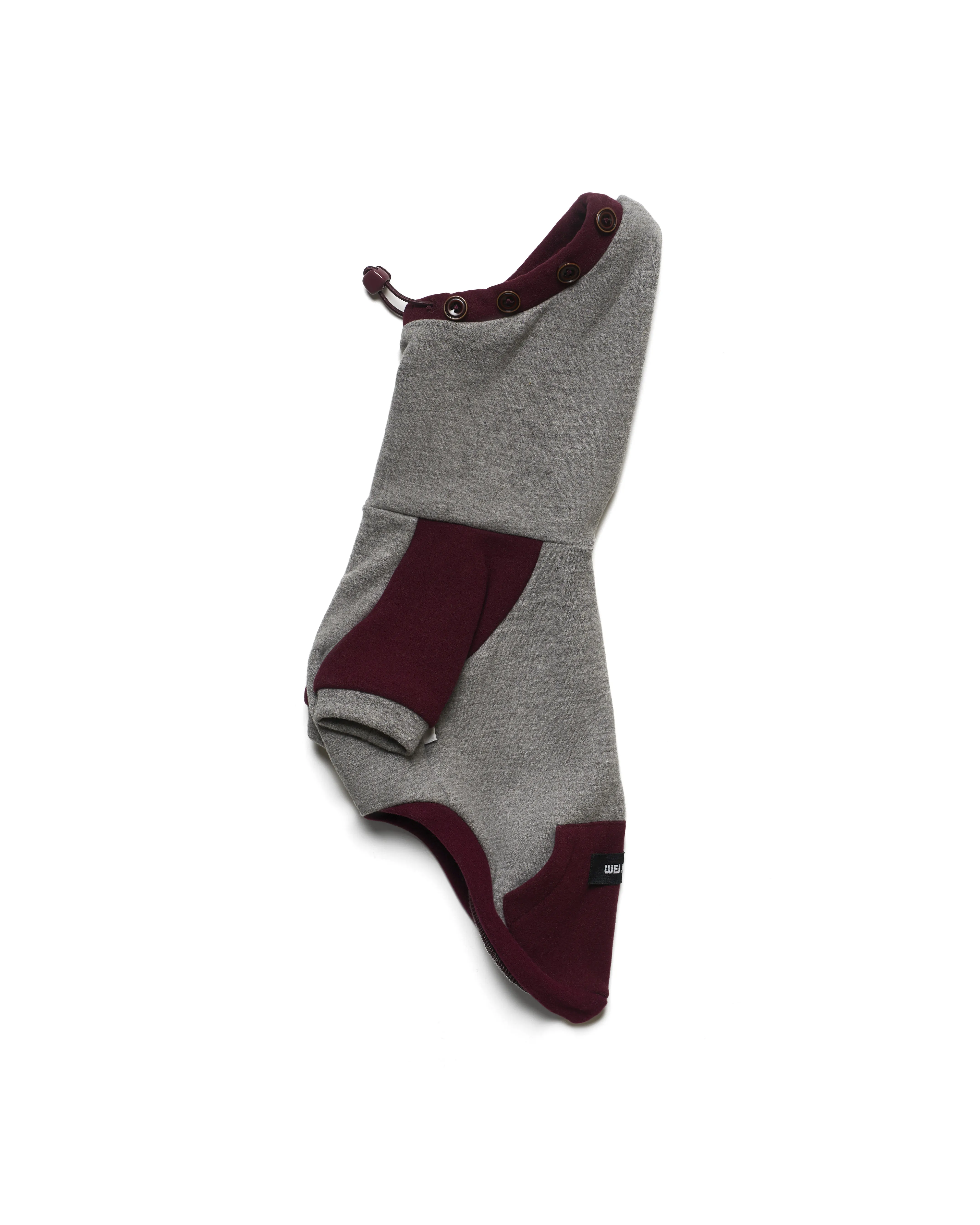 Sweat à capuche en polaire Teckel gris bordeaux mignon, combinaison élégante et chaude pour chien, tenue tendance pour chiots