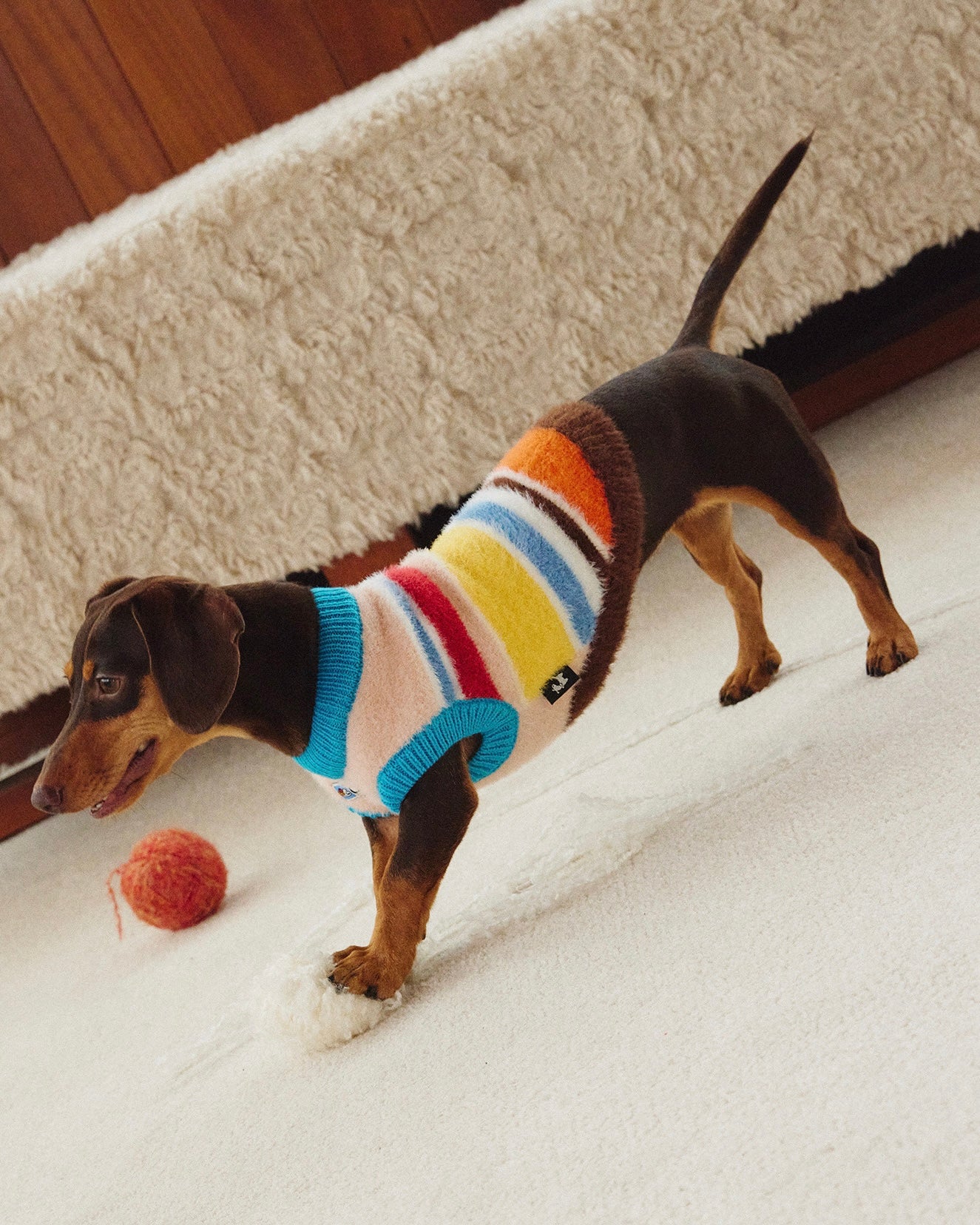 Maglione a Collo Alto a Righe Retro