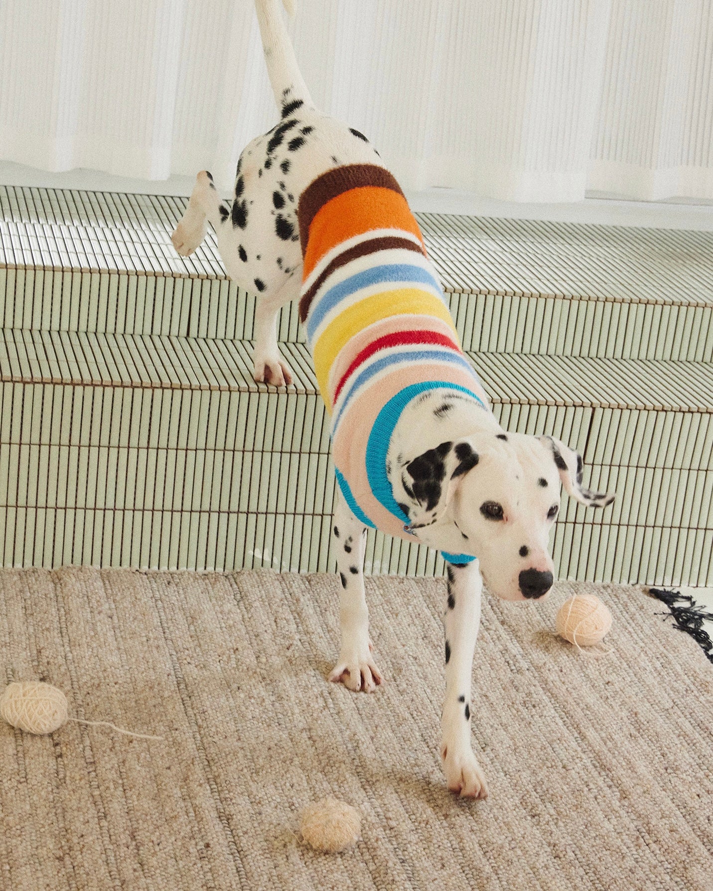 Maglione a Collo Alto a Righe Retro