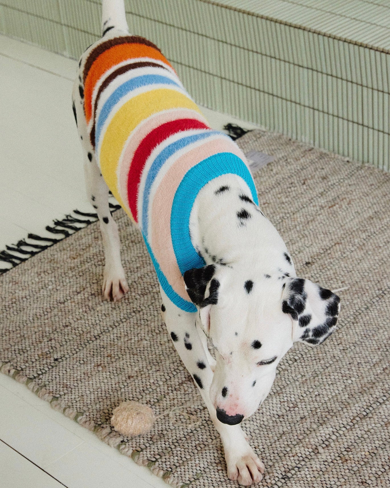 Maglione a Collo Alto a Righe Retro