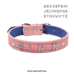 Custom Name | Vintage Denim Rhinestone Pet Collar - Dapper Weenie Co