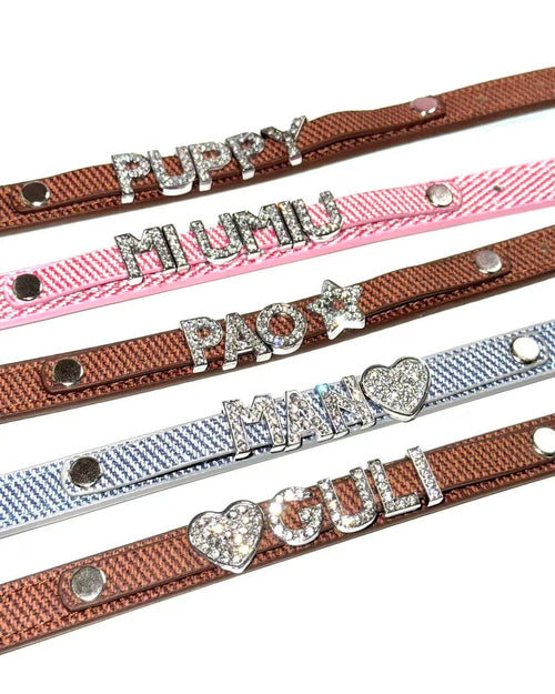 Custom Name | Vintage Denim Rhinestone Pet Collar - Dapper Weenie Co