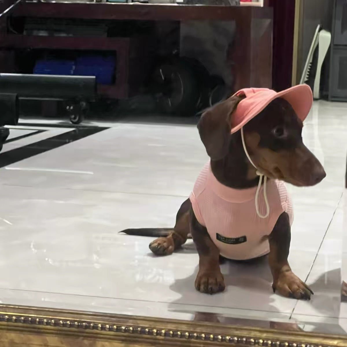Dusty Pink Waffle Knit Dog Vest Shirt - Dapper Weenie Co