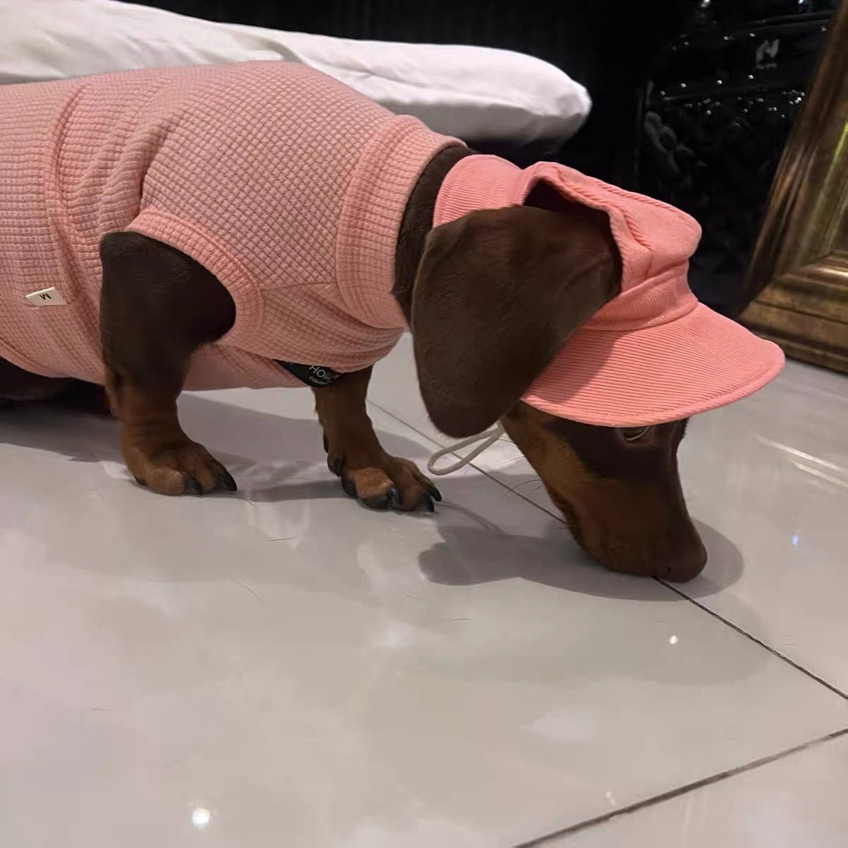 Dusty Pink Waffle Knit Dog Vest Shirt - Dapper Weenie Co