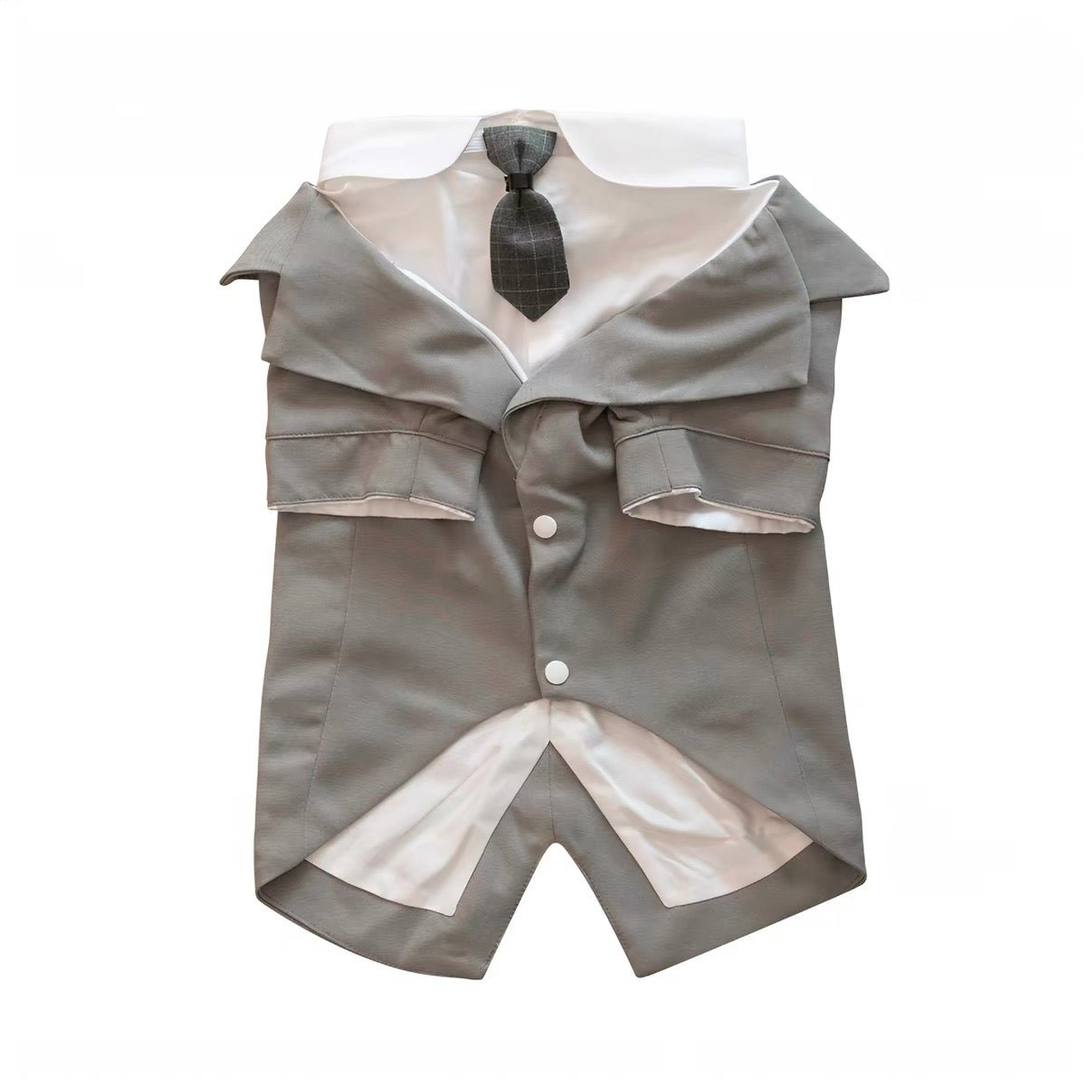 Gentleman Pet Suit Outfit with Shirt Collar & Tie - Dapper Weenie Co