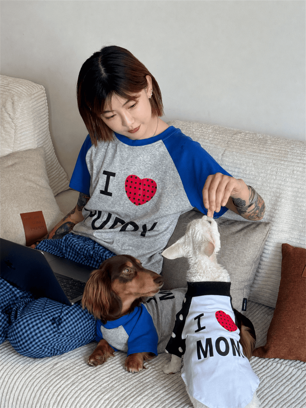 "I ❤️ Mom & Puppy" Matching Pet & Owner Tee Set - Dapper Weenie Co