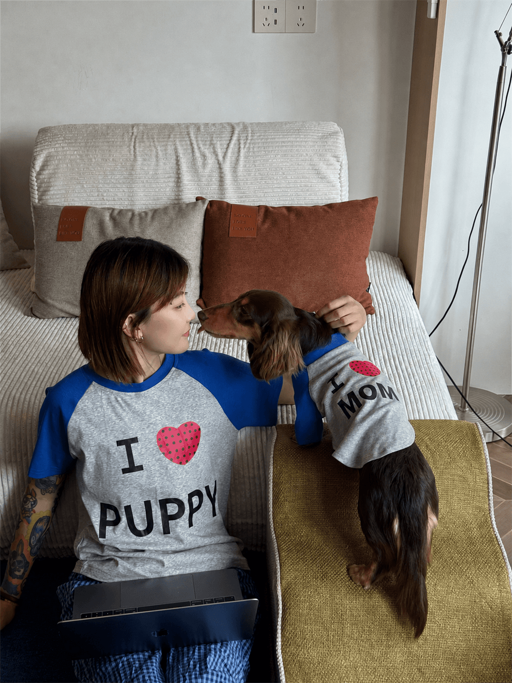 "I ❤️ Mom & Puppy" Matching Pet & Owner Tee Set - Dapper Weenie Co