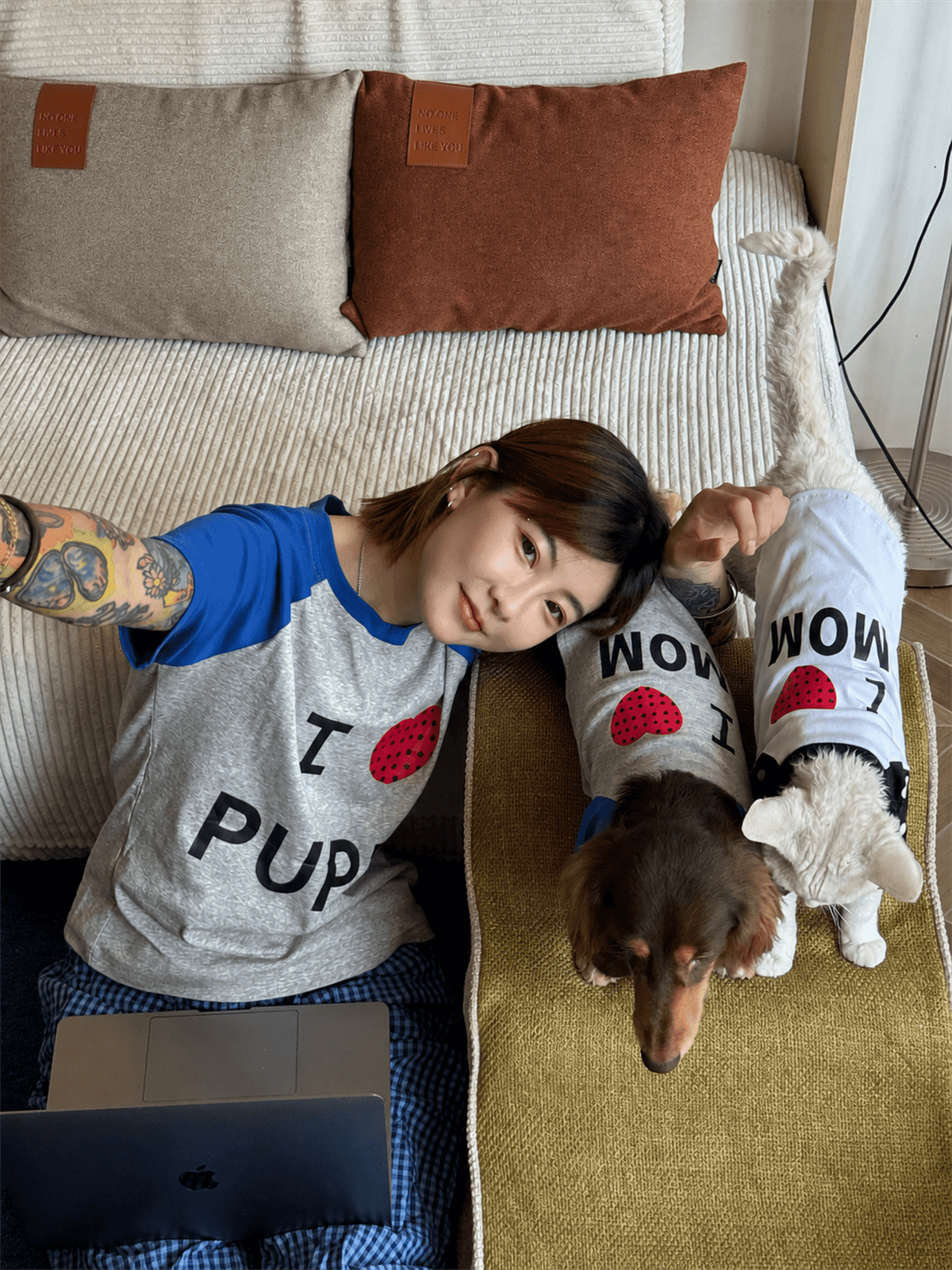 "I ❤️ Mom & Puppy" Matching Pet & Owner Tee Set - Dapper Weenie Co