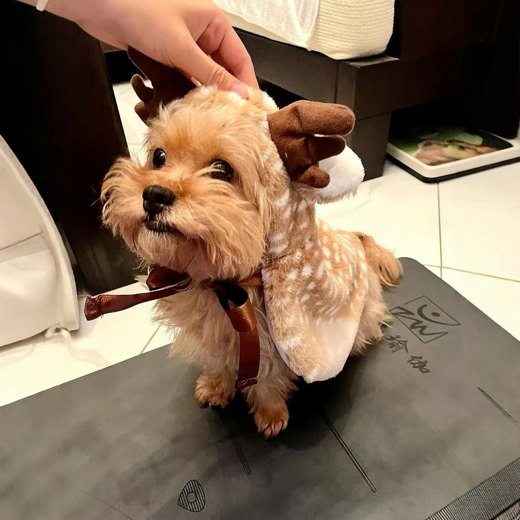 Plush Christmas Reindeer Dog Cape - Dapper Weenie Co