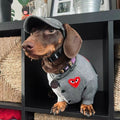 Red Heart Grey Knit Dog Cardigan Sweater - Dapper Weenie Co