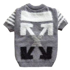 Streetwear Fuzzy Cross Arrow Knit Dog Sweater - Dapper Weenie Co