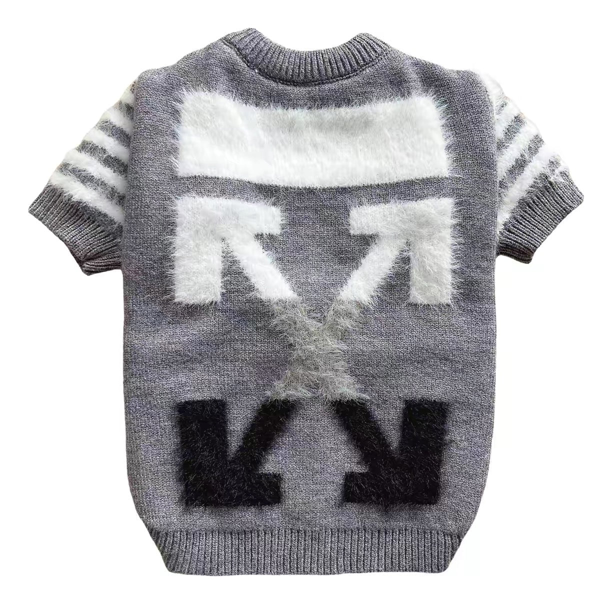 Streetwear Fuzzy Cross Arrow Knit Dog Sweater - Dapper Weenie Co