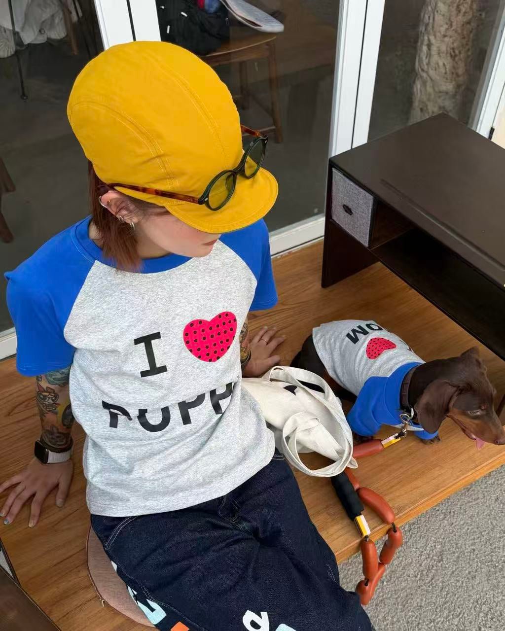 The "I Heart Mom" Dog Raglan Tee - Dapper Weenie Co