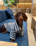 The Loft Stripe Polo | Slate Blue - Dapper Weenie Co