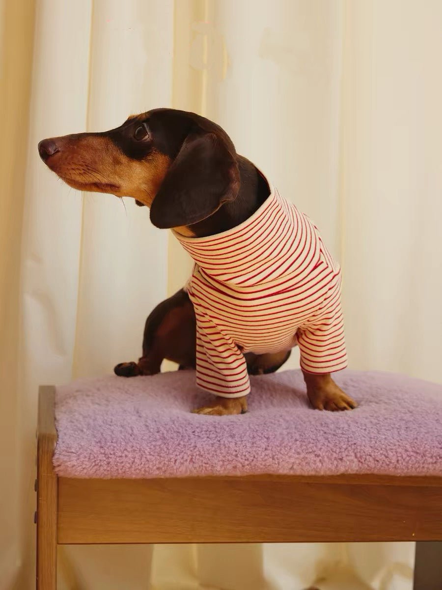 The Retro Striped Mock Neck Tee - Dapper Weenie Co