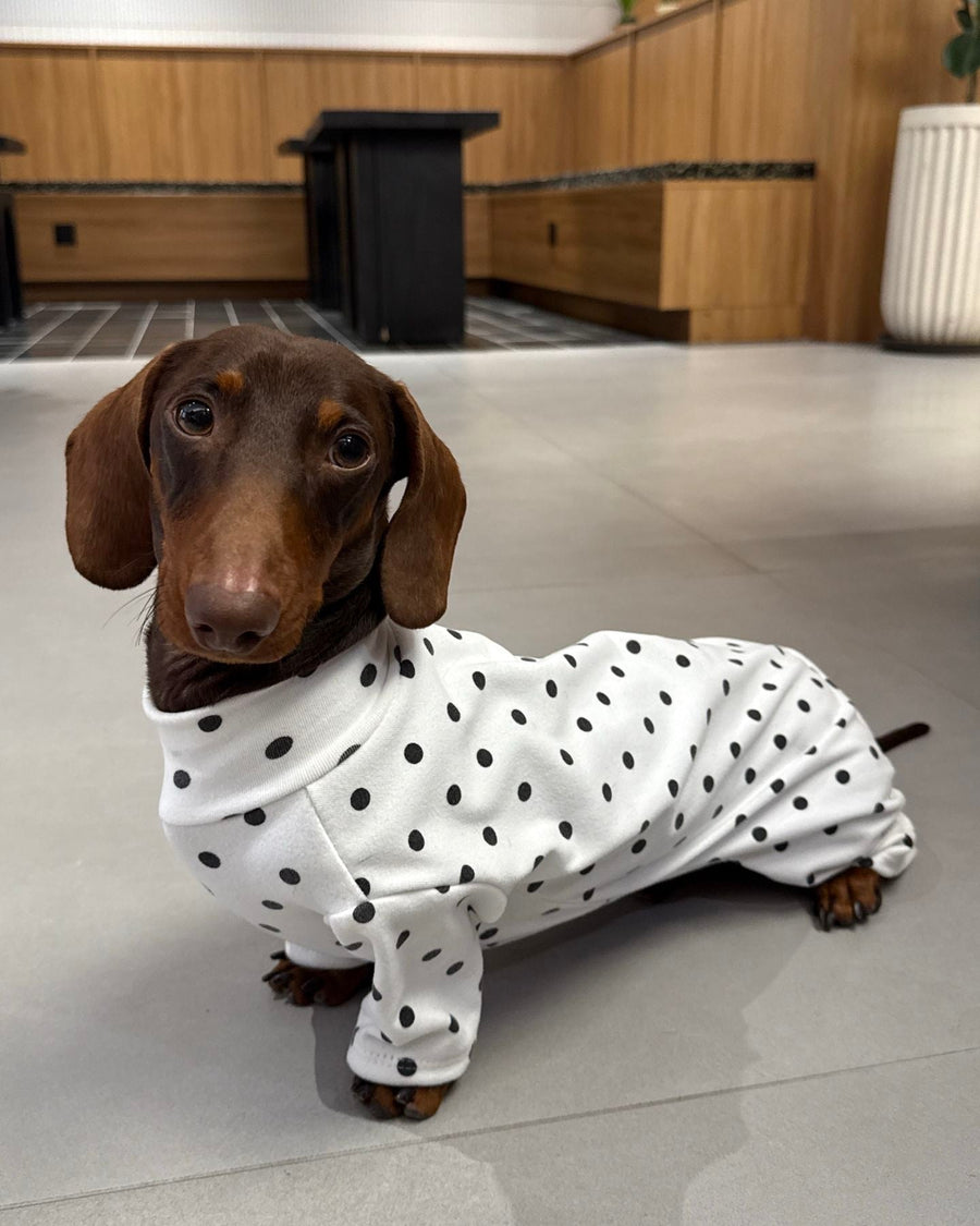 Timeless Polka Dot Knit Jumpsuit - Dapper Weenie Co