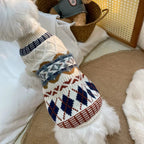 Vintage Argyle & Cable Knit Pet Sweater - Dapper Weenie Co